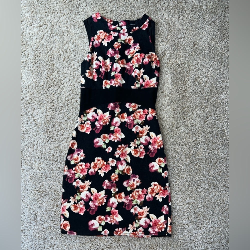 Forever 21 Pink and Black Halter Bodycon Mini Dress